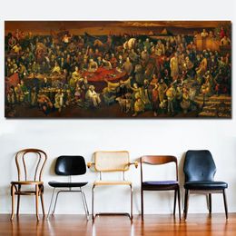 RELIABLI – toile d'art de grande taille, peinture artistique, discussion sur la divine comédie, Dante, affiche murale imprimée, peinture décorative 217Z