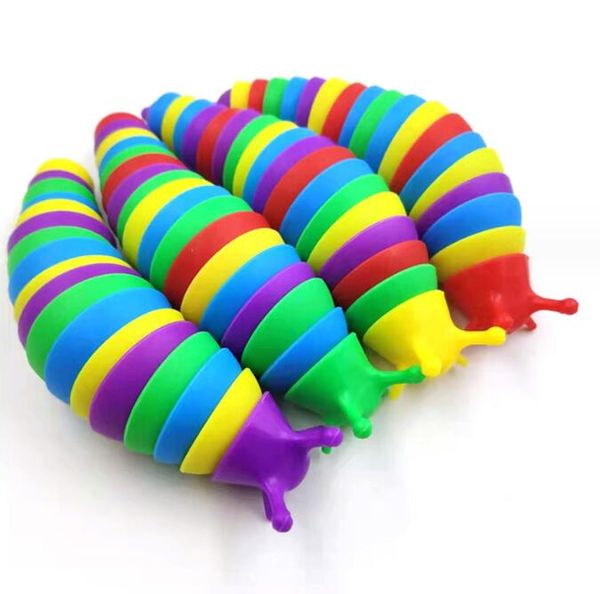 Jouets de soulagement Fidget Toys enfants adultes limace Puzzle péristaltisme drôle chenille Anti-Stress Squishy porte-clés jouet limace jouets pour enfants adultes