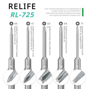 Relife RL725 Sterke magnetische schroevendraaier ingesteld met 5 gewoonlijk voor telefoonhorloge Tablet Reparatie Opening Tool Demantling Tools 240322