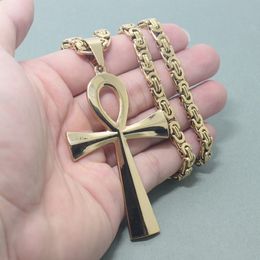 Religion Egyptien ankh crucifix colliers pendentifs Symbole en acier inoxydable Collier croix pour hommes femmes bijoux vintage 316a