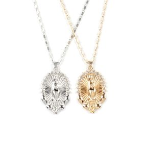 Religion jésus colliers pour femmes pendentif chaînes bijoux Boho vierge marie collier or pour Girls9866844