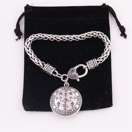 Religies Stijl Viking Solomon Tarwe Chain Armband Rune Sigils Aartsengel URIEL Charm Hangende Amulet Talisman Drop270B