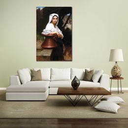 Religieuze kunst William Adolphe Bouguereau schilderij Italiaans meisje tekening water handgeschilderde klassieke kunstwerken Home decor