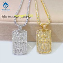 Bijoux religieux solides 925 argent Iced Out Jesus Chain Pendant VVS Moisanite Diamond Cross Pendant Collier