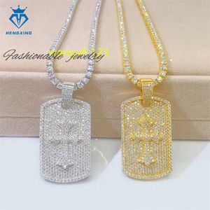 Religieuze sieraden Solid 925 Silver Iced Out Unius Chain Pendant VVS Moissanite Diamond Cross Pendant Necklace