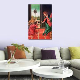 Peinture religieuse Sandro Botticelli toile oeuvre l'annonciation de Cestello Art fait à la main décor de chambre familiale