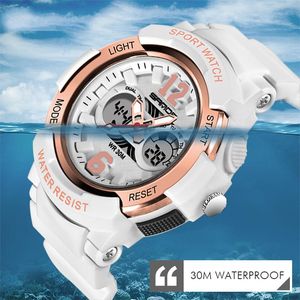 Relogio feiminino digitale horloge vrouwen 30m waterdicht elektronische sporten voor fitness hars pols dame led-witte polshorloges