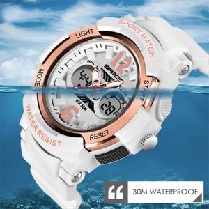 Relogio Feiminino Digital Watch Women 30m waterdichte elektronische sporten voor fitnesshars pols dame led witte polshorloges 323A