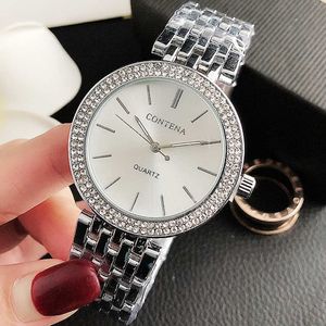 Relogio Feminino Crystal Diamond Horloge Luxe Zilveren Dames ES Mode Vrouwen ES Full Steel Pols Clock SAAT 210616