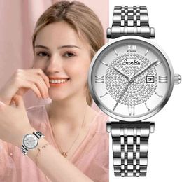 Relogio Feminino SunKta Dames Horloges voor Dames Gift Polshorloge Dames Luxe Horloge Montre Femme Zegarek Damski Reloj Mujer + Box 210517
