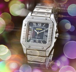 Relogio Masculino Volledig roestvrijstalen superheldere horloges Outdoor chronograaf quartz batterij vierkante vorm drie steken ontwerp coole kettingarmband polshorloges