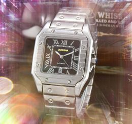 Relogio Masculino toutes les montres en acier inoxydable Super lumineuses chronographe extérieur batterie à Quartz forme carrée trois points Design montres-bracelets classiques reloj cadeaux