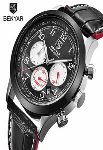 Relogio Masculino Benyar Fashion Chronograph Sport Mens Watchs Top Brand Luxury Quartz Militarz Watch Male Erkek Kol Saati7395625