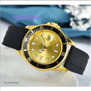 Relogio masculino merk Mens Quartz horloges datum 41 mm Big Men Gold polshorloge case Rubber Riem horloge mode Black Dial Calenda Clock Gifts