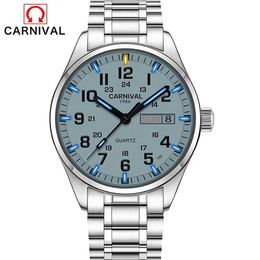 Relogio masculino carnaval merk luxe week date dadel kwarts horloge heren waterdichte tritium t25 lumineuze klok reloj hombre 2020 t337c