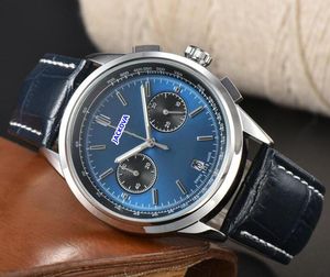 Relogio Masculino Luxury Full Functional Watchs Watchs Outdoor Chronograph Quartz Mouvement de batterie en cuir classique Solde-bracelet