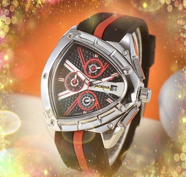 Relogio Masculino Popuar quartz hommes grand cadran montres date automatique noir rouge ceinture en caoutchouc sport voiture course bracelet Bracelet Business Cool montre-bracelet montre de luxe