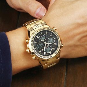 Relogio Masculino Wwoor Montre Hommes Top Marque Luxe Luxury LED Big Diver Montres d'or Gold Gold Watch de Golden Watch pour Hommes 210527