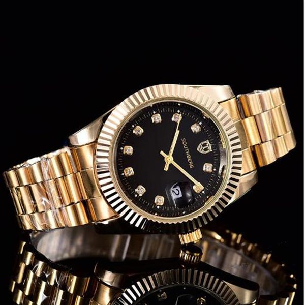 Relogio Top Marque De Luxe Montre Hommes Calendrier Black bay Nouveau designer Diamond montres femmes de haute qualité Robe or rose horloge reloj 248C