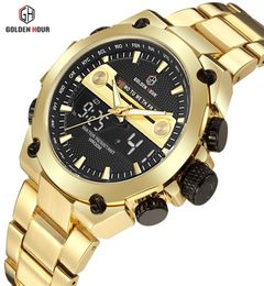 Reloj hombre Goldenhour Luxury Gold Men Watch Erkek Kol Saati Automatic Week Affichage Analog Horloge masculine Relogo Masculino8095745
