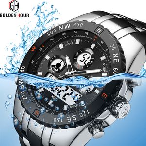 Reloj Hombre GOLDENHOUR montre homme de luxe Erkek Kol Saati automatique Sport militaire armée préférée homme montre Relogio Masculino301k