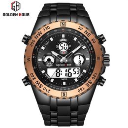 Reloj Hombre Goldenhour Men Watch Quarzt Digital Sport Watch Men Erkek Kol Saati Fashion Outdoor Chevau