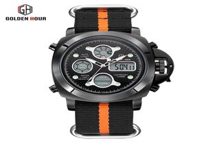 Reloj Hombre Goldenhour Outdoor Sport Watch Men Canvas Strap Watches Auto Date Display Man Polshorloge Relogio Masculino25255094374