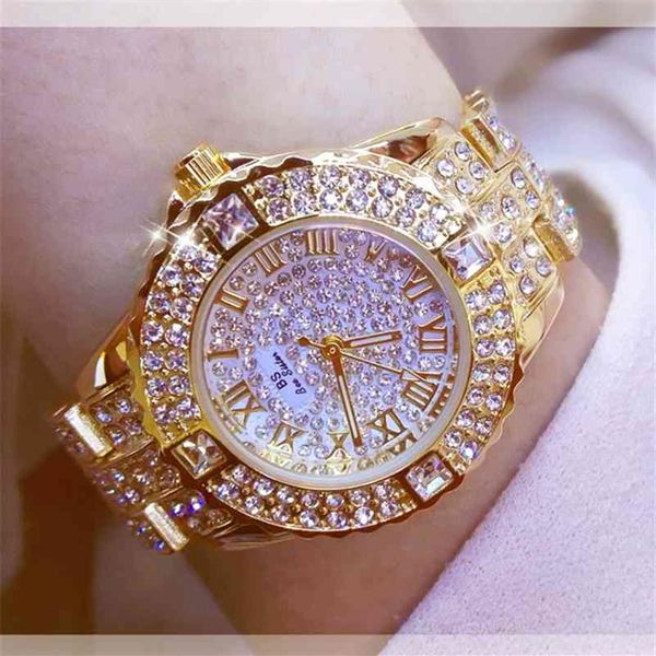 Reloj Mujer diamant montres Femme célèbre marque en acier inoxydable robe Femme Montre-bracelet montres en or Montre Femme 210527261i