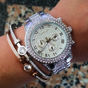 Reloj Mujer Sterling Silver Watch Femmes Diamond ES Dames Poignet en acier inoxydable Horloge étanche Montres-bracelets pour femmes 210616