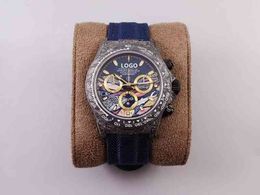 reloj luxe horloge Date Gmt Luxe kwaliteit 40 mm 904 stalen chronograaf uurwerk behuizing van koolstofvezel