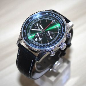 Relojes B01 Navitimer horloge voor heren 43 mm quartz 6-pins volledig functionele lederen riem horloges saffierkristalglas spiegel rond oppervlak met geschenkdoos