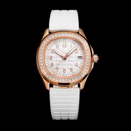 Relojes Diamante Reloj de mujer Movimiento de cuarzo Reloj de pulsera de diseño 36 mm Correa de caucho Impermeable Moda Negocio Relojes de pulsera de alta calidad Nuevo