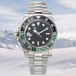 Relojes para hombres Automáticos Relojes de corona izquierda 41 mm Classic Business Casual 904L acero inoxidable verde Ceramicón de cerámica de cerámica de cerámica de vidrio de vidrio Montre de Luxe Regalos