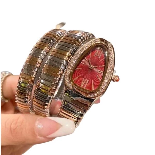 Relojes moissanite montre boucle pliante horloge montres lumineuses haute qualité plaqué or forme de serpent montre de créateur en or rose verre saphir de qualité supérieure sb061 C4
