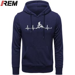 REM Sweats à capuche Mountain Bike Heartbeat Funny VTT Dirt Bike Plus personnalisé à manches longues Mode pour hommes Sweats à capuche en coton Sweatshirts 201130