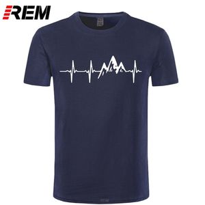 REM Mountain Heartbeat T-shirt Mode Grappige Verjaardag 100% Katoen Korte Mouwen T-shirts Causale O-hals Tops Tees Hip Hop 210722