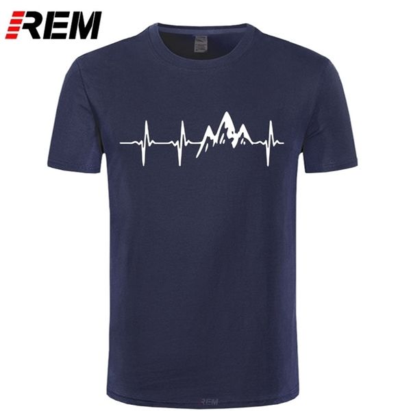 REM Mountain Heartbeat T-Shirt Mode Anniversaire Drôle 100% Coton Manches Courtes T-shirts Causal O-cou Tops Tees Hip Hop 220309
