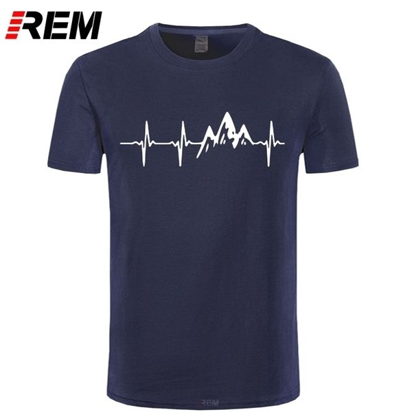 REM Mountain Heartbeat T-shirt Mode Anniversaire drôle 100% coton manches courtes T-shirts Causal O-Cou Tops Tees Hip Hop 210324