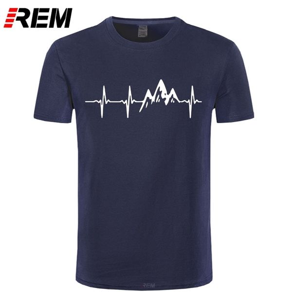 REM Mountain Heartbeat T-Shirt Mode Anniversaire Drôle 100% Coton Manches Courtes T-shirts Causal O-cou Tops Tees Hip Hop 210722