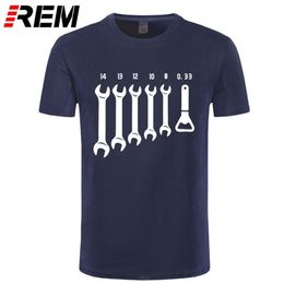 REM schroef sleutel opener monteur t-shirts Mannen auto fix ingenieur katoenen tee korte mouw grappige t-shirts Top heren kleding 220325