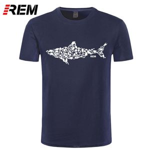 REM Shark Scuba Diver T-shirt Tee Divinger Dive Funny Birthday Gift Present for Him Men Adult T Shirt Short Sleeve Cotton 210706