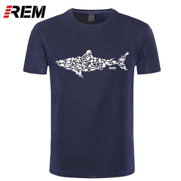 REM Shark Scuba Diver Camiseta Tee Buceador Buceo Divertido Regalo de cumpleaños Regalo para él Hombres Adulto Camiseta Manga corta Algodón 210706