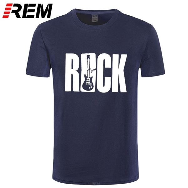 REM Streetwear Camiseta de manga corta con cuello redondo para hombre ROCK Guitars Music Pirnt Camiseta Hip Hop Rock'n'roll Tees Tops Harajuku 210707