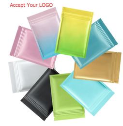 2023 remarque couleur lors de la commande sac blanc noir mat sac refermable Zip Mylar sac de stockage des aliments sacs en papier d'aluminium sac d'emballage en plastique pochettes anti-odeurs