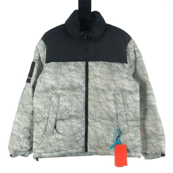 Reme Northern Warm Fold Waste Paper Chaquetas de plumón para hombre Gris Blanco Invierno Acolchado Conjunto Su Parkas plisadas Abrigos con capucha Cortavientos al aire libre Ropa de abrigo de montaña nevada