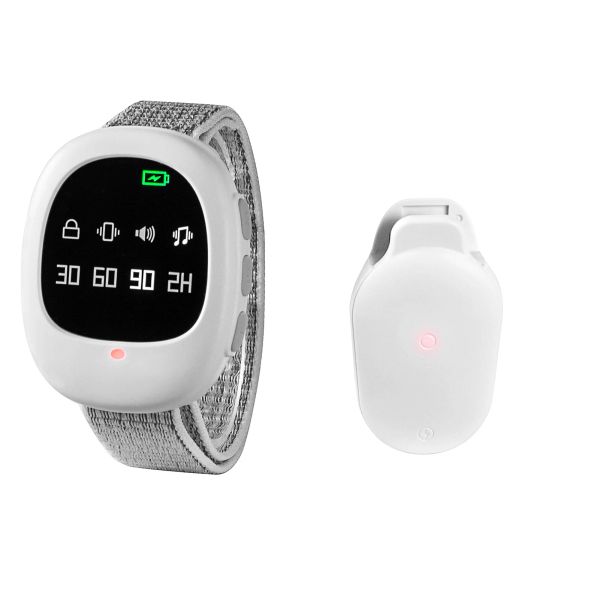 Recordatorio Inalámbrico Alarma de enuresis Reloj de entrenamiento para ir al baño con pulsera para niños mayores Rango efectivo de vibración/sonido/vibración de 40 m