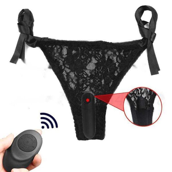 Télécommande 10 vitesses dentelle culotte mini vibrateur jouets sexuels pour femmes sangle sur sous-vêtements clitoridien invisible vibrant balle oeufs Y200616 1NSQ