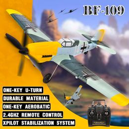 Afstandsbediening Vliegtuig BF109 2.4GHz 4CH 400mm Spanwijdte Een Sleutel U-Turn Aerobatic RC Vliegtuig Zweefvliegtuig RC Warbird gift Speelgoed 761-11