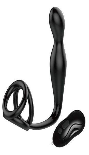 Télécommande vibratrice anale Prostata Massage Cock Ring Silicone vibrant Butt Plug Sex Toys for Men Cockring Prostate Massager Y7245711