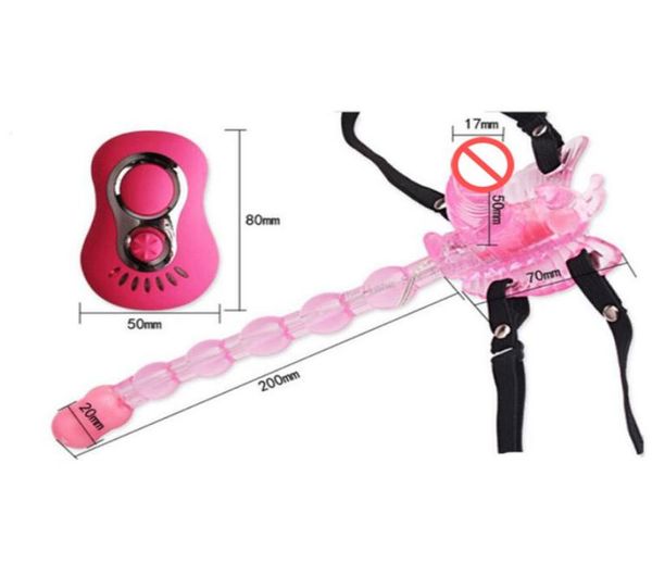 Télécommande papillon 7 vitesses Strap Ons vibrateur gode Clitoris et jouets sexuels anaux pour femmes produits sexuels femmes jouets pour adultes3079335